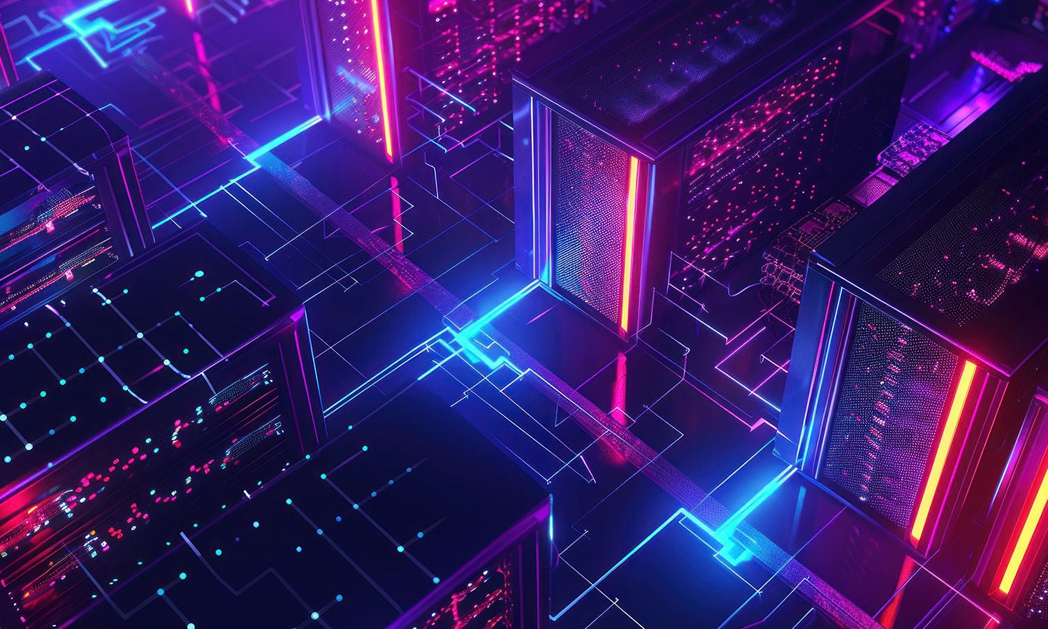 Circuit lines on dark